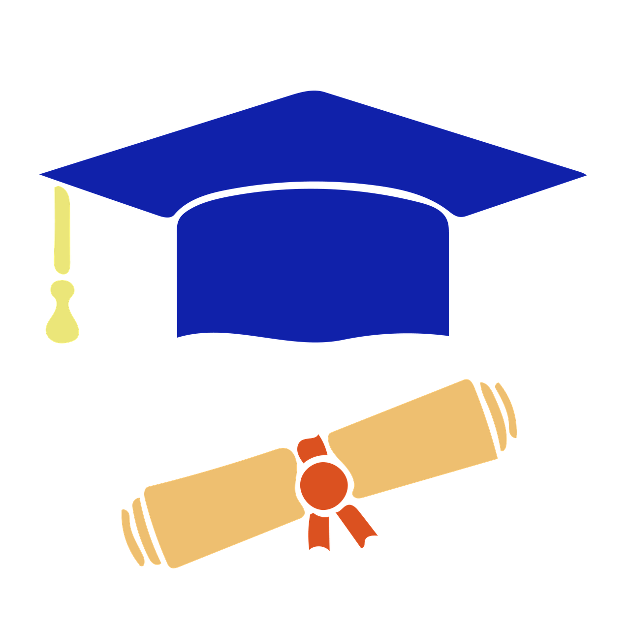 computer icon, graduation, diploma